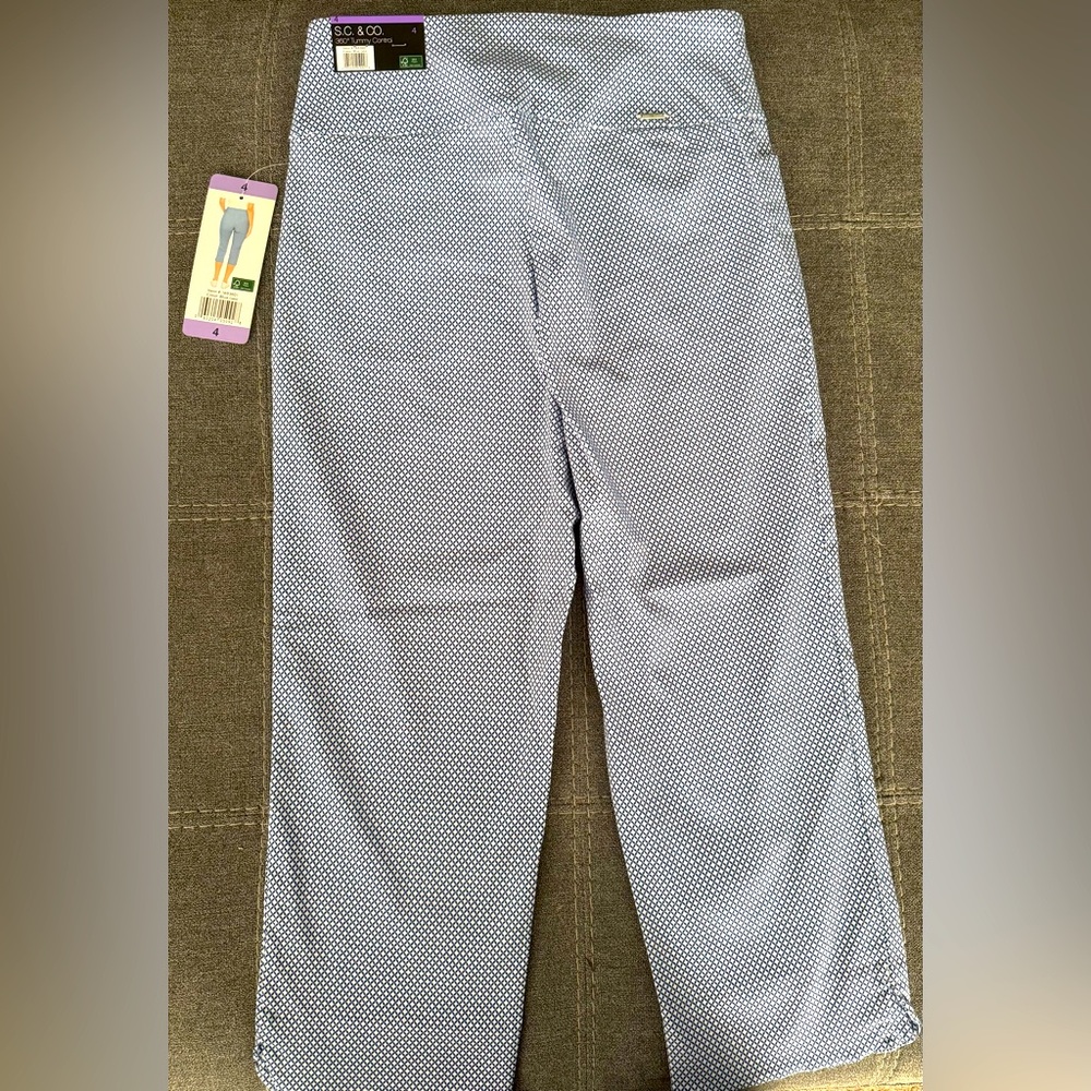 Women’s Blue and White 360 Tummy Control Polka Dot Pants